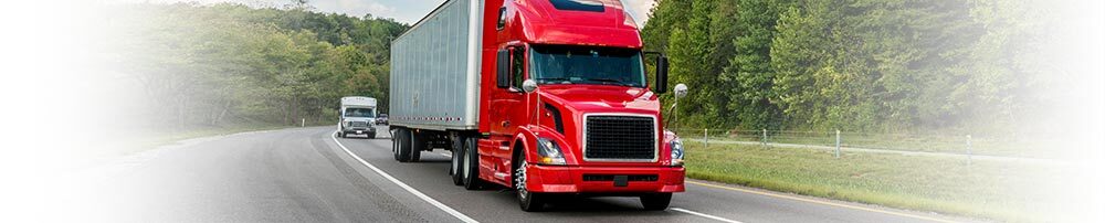 red truck on a road